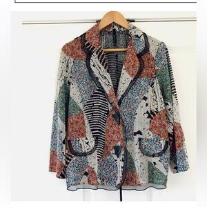 T&J Designs Multicolor Patterned Blazer